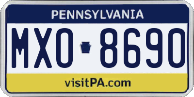 PA license plate MXO8690