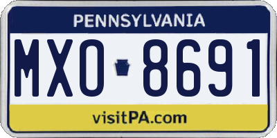 PA license plate MXO8691