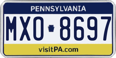 PA license plate MXO8697