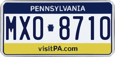 PA license plate MXO8710