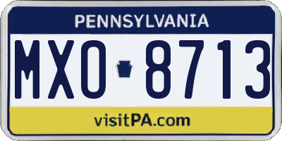PA license plate MXO8713