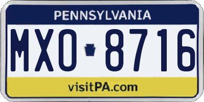 PA license plate MXO8716