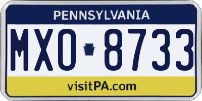 PA license plate MXO8733