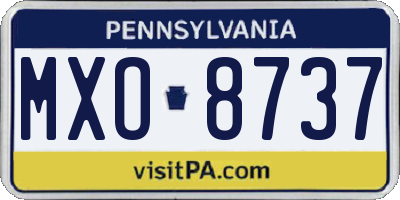 PA license plate MXO8737