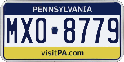 PA license plate MXO8779