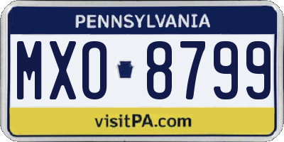 PA license plate MXO8799
