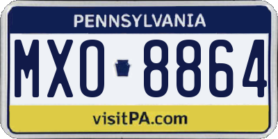 PA license plate MXO8864