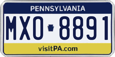 PA license plate MXO8891