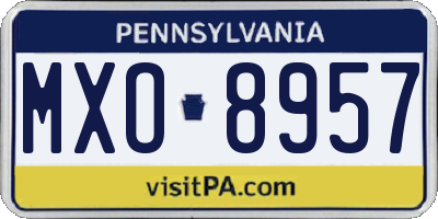 PA license plate MXO8957