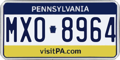 PA license plate MXO8964