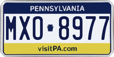 PA license plate MXO8977