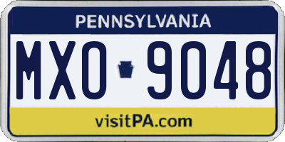 PA license plate MXO9048