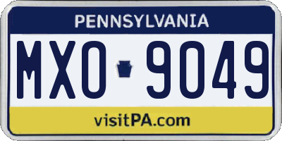 PA license plate MXO9049