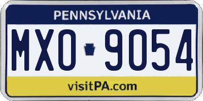 PA license plate MXO9054