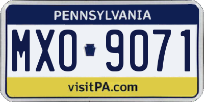 PA license plate MXO9071
