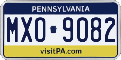 PA license plate MXO9082