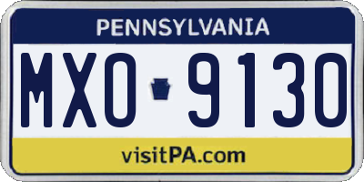 PA license plate MXO9130