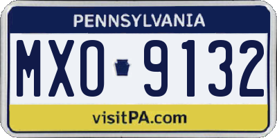 PA license plate MXO9132