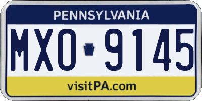 PA license plate MXO9145