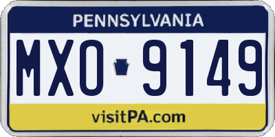 PA license plate MXO9149