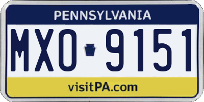 PA license plate MXO9151