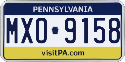 PA license plate MXO9158