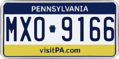 PA license plate MXO9166