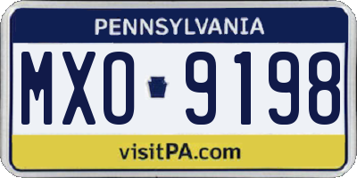 PA license plate MXO9198