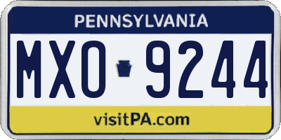 PA license plate MXO9244