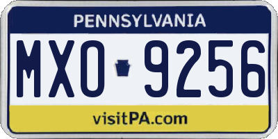 PA license plate MXO9256