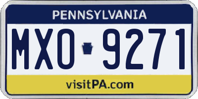 PA license plate MXO9271