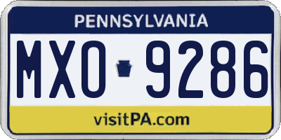 PA license plate MXO9286