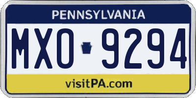 PA license plate MXO9294