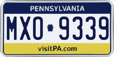 PA license plate MXO9339