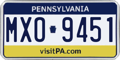 PA license plate MXO9451