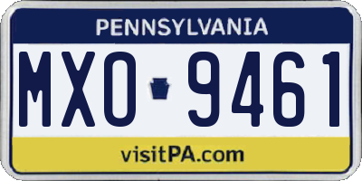 PA license plate MXO9461