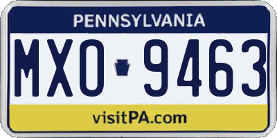 PA license plate MXO9463