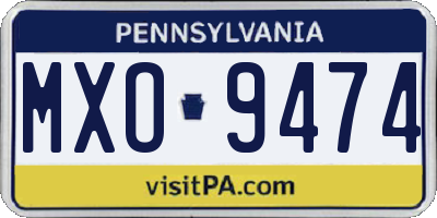 PA license plate MXO9474