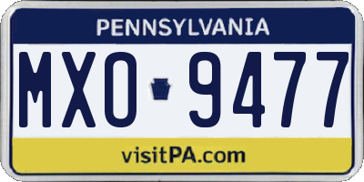 PA license plate MXO9477