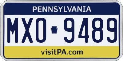 PA license plate MXO9489