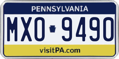 PA license plate MXO9490