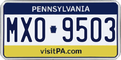 PA license plate MXO9503