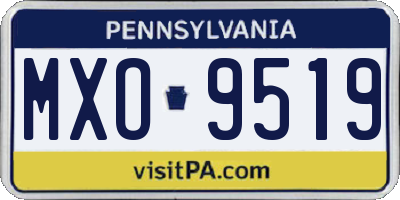 PA license plate MXO9519
