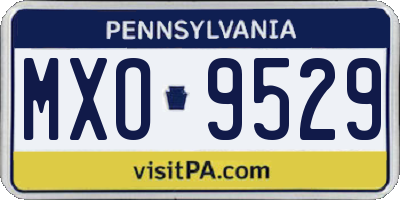 PA license plate MXO9529