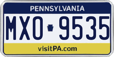 PA license plate MXO9535
