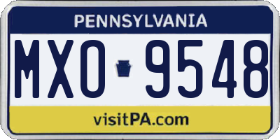 PA license plate MXO9548