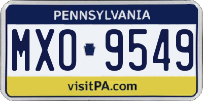 PA license plate MXO9549