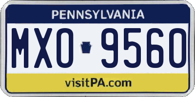 PA license plate MXO9560