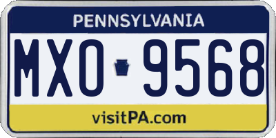 PA license plate MXO9568
