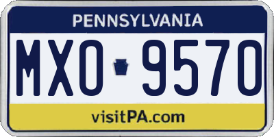 PA license plate MXO9570